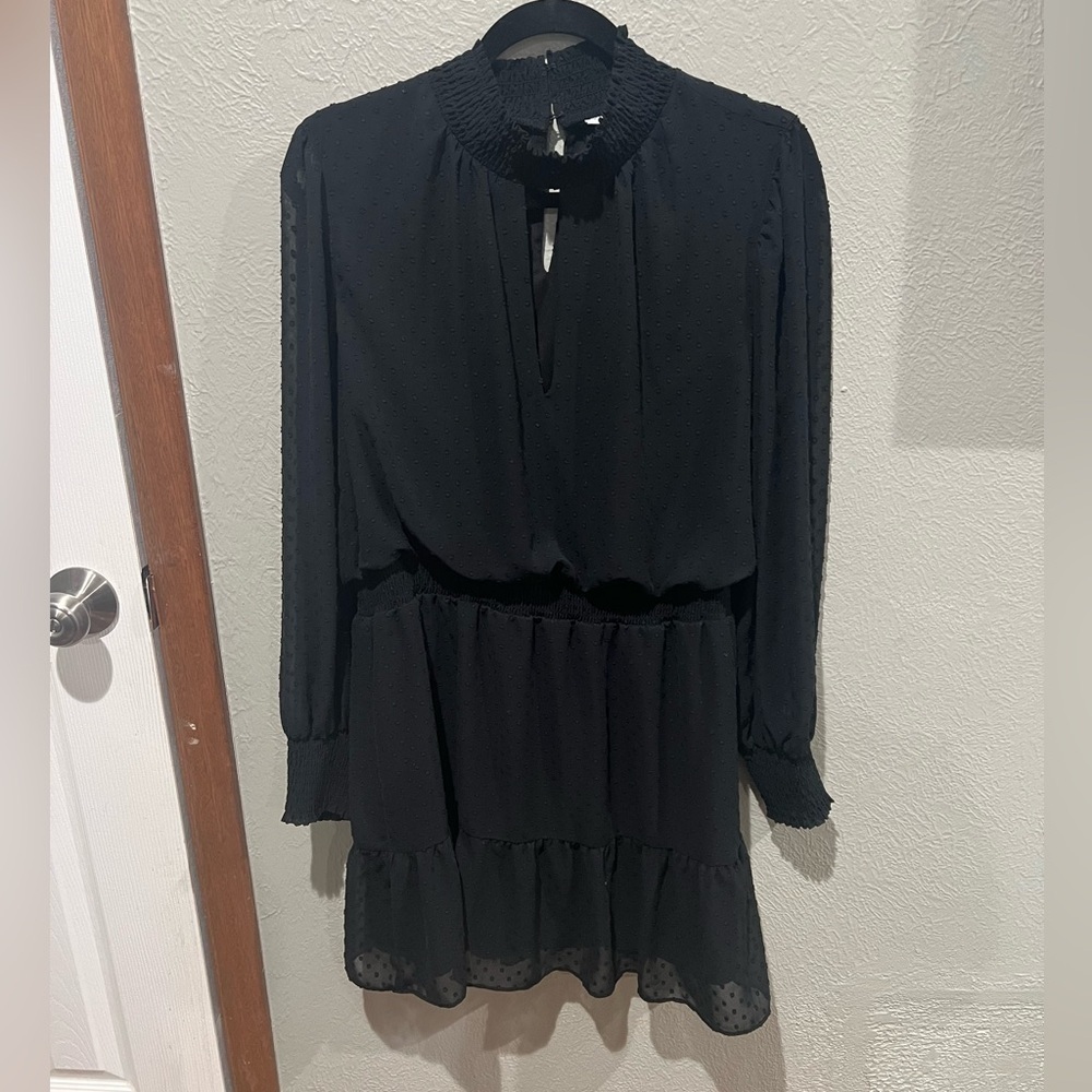 Bar III Black Long Sleeve Dress Size L Great Staple Piece EUC